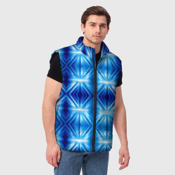 Мужской жилет Ярко-синий светящийся узор, цвет: 3D-черный — фото 2