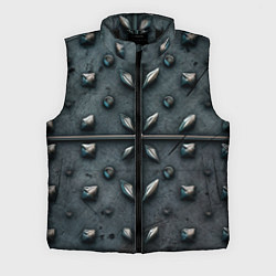 Мужской жилет Металлический шипованный паттерн, цвет: 3D-черный