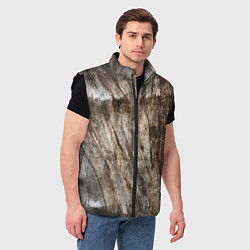Мужской жилет Текстура коры дерева платана, цвет: 3D-черный — фото 2