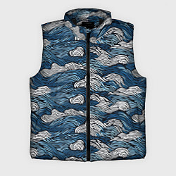 Мужской жилет Морские волны паттерн, цвет: 3D-черный