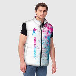 Мужской жилет Counter Strike neon gradient style: по-вертикали, цвет: 3D-черный — фото 2