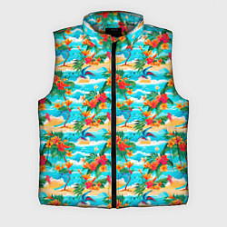 Мужской жилет Гавайский стиль море и цветы