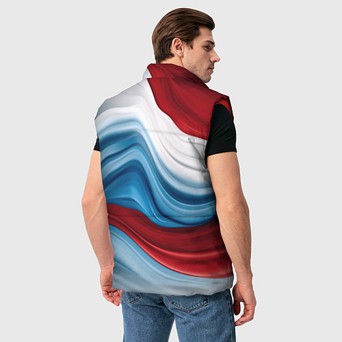 Мужской жилет Флаг России абстракт / 3D-Красный – фото 4