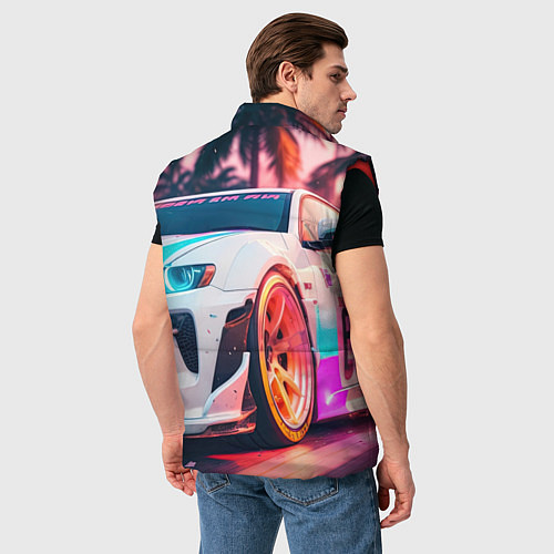 Мужской жилет Гонки на закате / 3D-Красный – фото 4