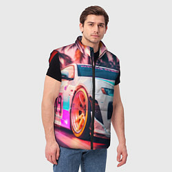 Мужской жилет Гонки на закате, цвет: 3D-красный — фото 2