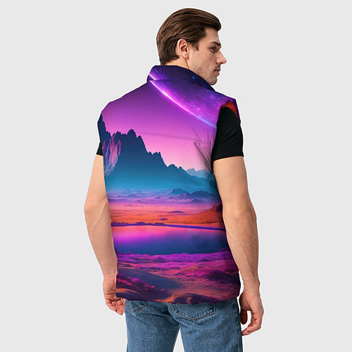 Мужской жилет Лиловая планета / 3D-Красный – фото 4