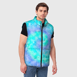 Мужской жилет Тай дай морская волна, цвет: 3D-черный — фото 2