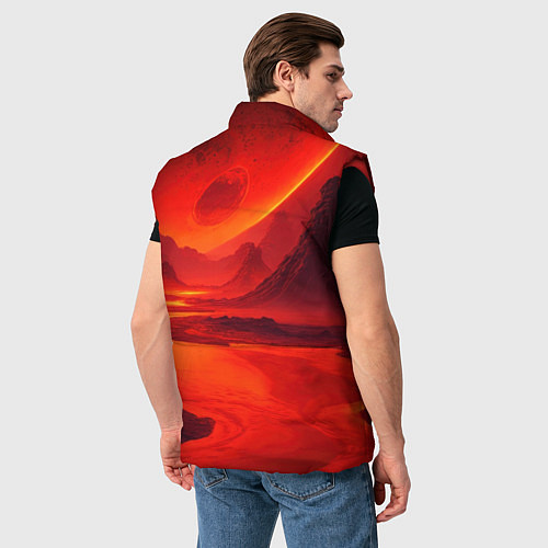 Мужской жилет Лавовая планета / 3D-Красный – фото 4