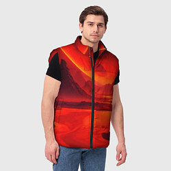 Мужской жилет Лавовая планета, цвет: 3D-красный — фото 2
