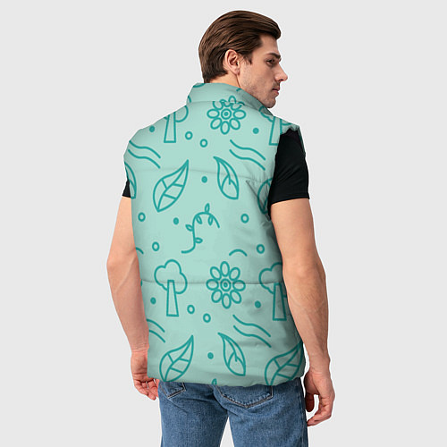 Мужской жилет Бирюзовая природа / 3D-Черный – фото 4
