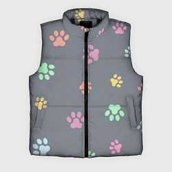 Мужской жилет Цветные лапки, цвет: 3D-черный