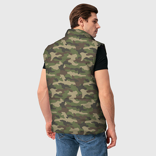 Мужской жилет Камуфляж лесной зелёный / 3D-Черный – фото 4