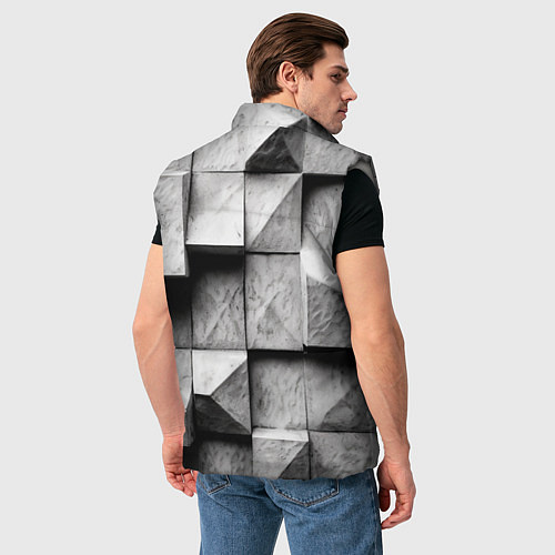 Мужской жилет Каменные плиты и обман зрения / 3D-Светло-серый – фото 4