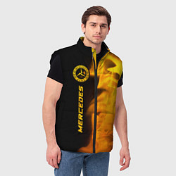 Мужской жилет Mercedes - gold gradient: по-вертикали, цвет: 3D-черный — фото 2