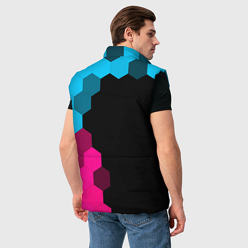 Мужской жилет The Witcher - neon gradient: по-вертикали / 3D-Черный – фото 4