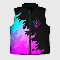 Мужской жилет In Flames неоновый огонь, цвет: 3D-черный