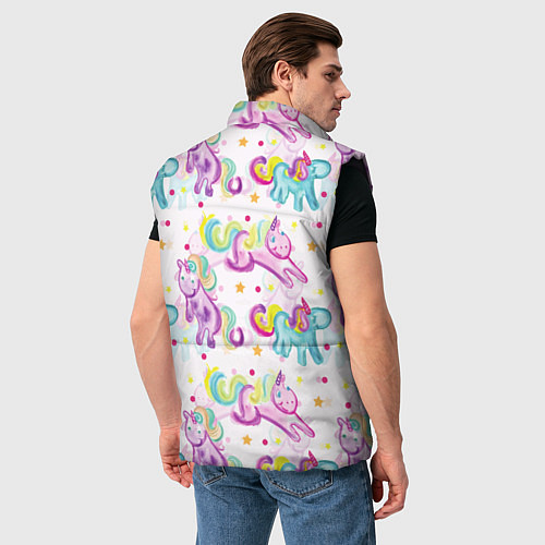 Мужской жилет Красочные единороги / 3D-Черный – фото 4