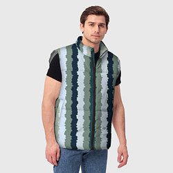 Мужской жилет Широкие полосы тёмно-зелёный, цвет: 3D-светло-серый — фото 2