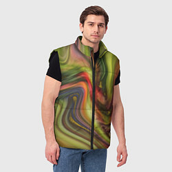 Мужской жилет Abstraction waves, цвет: 3D-черный — фото 2