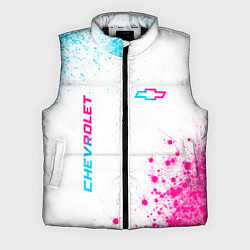Мужской жилет Chevrolet neon gradient style: надпись, символ, цвет: 3D-черный