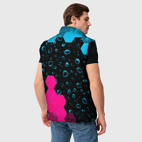 Мужской жилет Infiniti - neon gradient: надпись, символ / 3D-Черный – фото 4