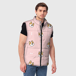 Мужской жилет Pink corgi, цвет: 3D-черный — фото 2