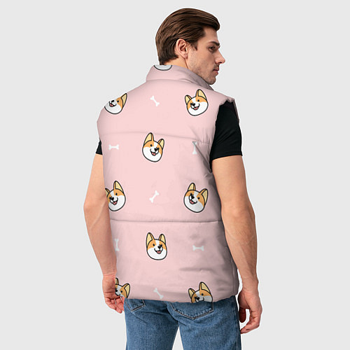 Мужской жилет Pink corgi / 3D-Черный – фото 4