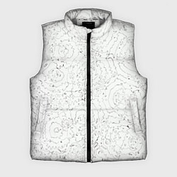 Мужской жилет Хаотичная черно-белая рябь - узор Хуф и Ся, цвет: 3D-светло-серый