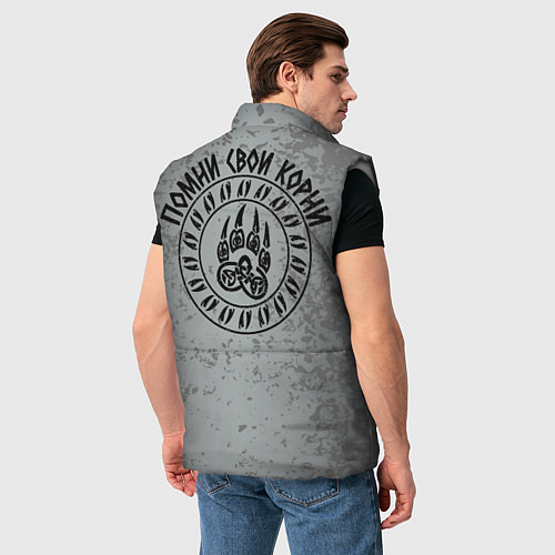Мужской жилет Велес помни корни / 3D-Светло-серый – фото 4