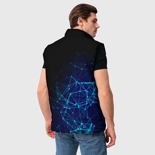 Мужской жилет BMW - логотип с геометрическим фоном / 3D-Черный – фото 4