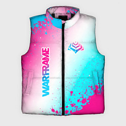 Мужской жилет Warframe neon gradient style: надпись, символ