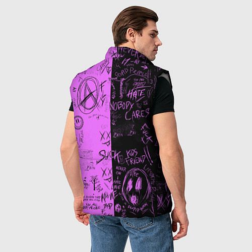 Мужской жилет Dead inside purple black / 3D-Светло-серый – фото 4