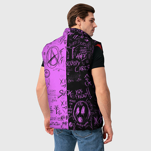 Мужской жилет Dead inside purple black / 3D-Красный – фото 4