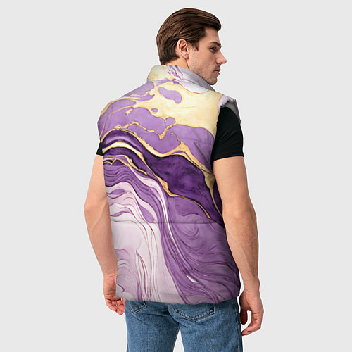 Мужской жилет Сиреневый узор / 3D-Светло-серый – фото 4