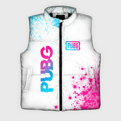 Мужской жилет PUBG neon gradient style: надпись, символ, цвет: 3D-черный