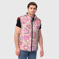 Мужской жилет Many many hearts, цвет: 3D-красный — фото 2