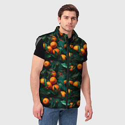 Мужской жилет Яркие апельсины, цвет: 3D-светло-серый — фото 2