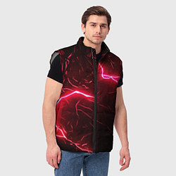 Мужской жилет Красные молнии, цвет: 3D-светло-серый — фото 2