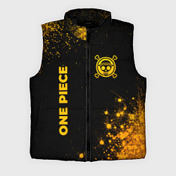Мужской жилет One Piece - gold gradient: надпись, символ