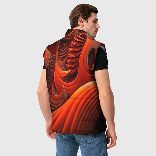 Мужской жилет Оранжевая абстракция / 3D-Светло-серый – фото 4