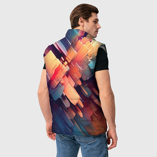 Мужской жилет Цветная абстракция каменных сланцев / 3D-Светло-серый – фото 4