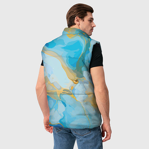 Мужской жилет Лазурь с золотом / 3D-Черный – фото 4
