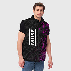 Мужской жилет Muse rock legends: по-вертикали, цвет: 3D-черный — фото 2