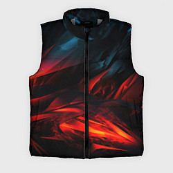 Мужской жилет Red black abstract, цвет: 3D-светло-серый