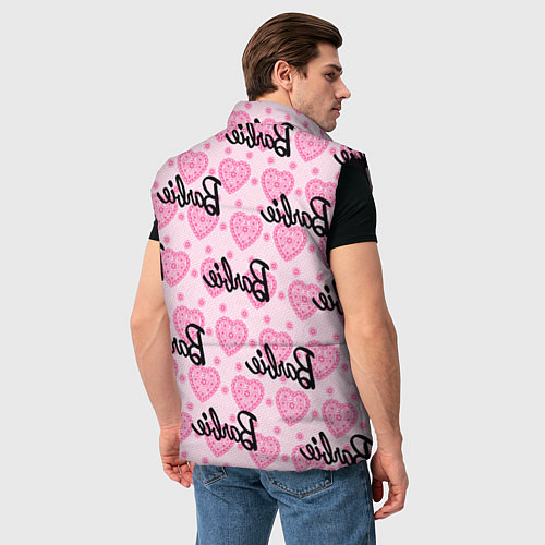 Мужской жилет Логотип Барби и розовое кружево / 3D-Черный – фото 4