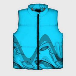 Мужской жилет Волны абстракция небесный, цвет: 3D-светло-серый