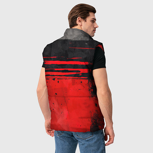 Мужской жилет Black red texture / 3D-Красный – фото 4