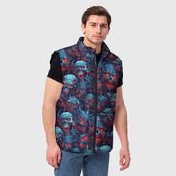 Мужской жилет Monster skulls pattern, цвет: 3D-черный — фото 2