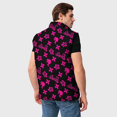 Мужской жилет Барби паттерн черно-розовый / 3D-Черный – фото 4