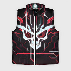 Мужской жилет Кибер-череп красный, цвет: 3D-светло-серый